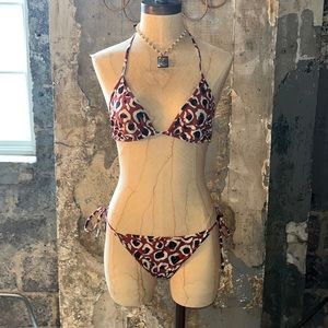 Authentic GUCCI Leopard String Bikini Swimsuit Size L size is ADJUSTABLE! Swim